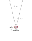 Zilver Gerhodineerd collier emaille hartje 36 + 3 cm 1314810