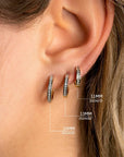 Zinzi Gold 14 krt gouden oorringen bezet met witte zirkonia's met luxe klapsluiting 11mm x 2,1mm vierkante buis ZGO427Z