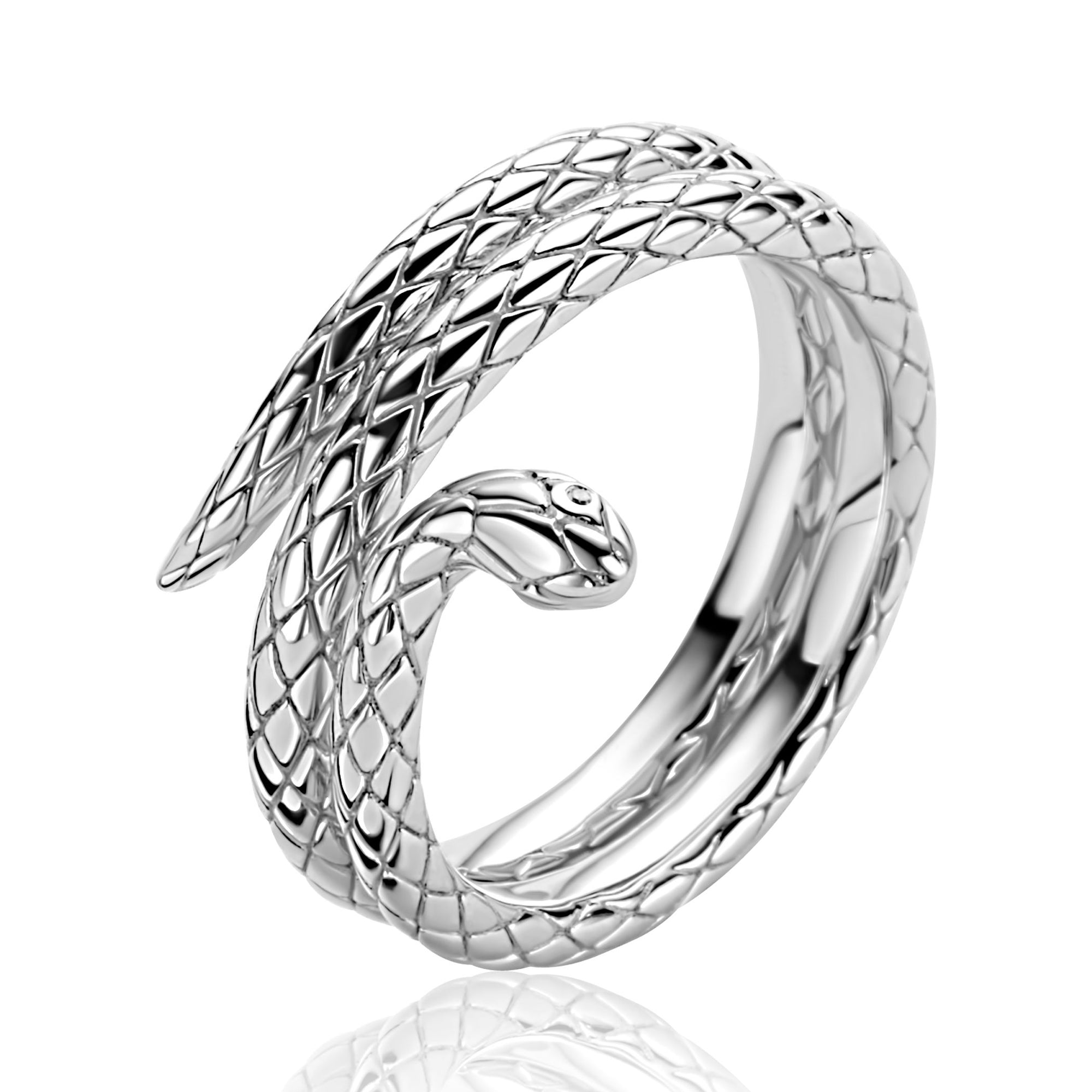 ZINZI zilveren multi-look ring (14mm breed) met slang ZIR2721 - PansiteNederland.nl