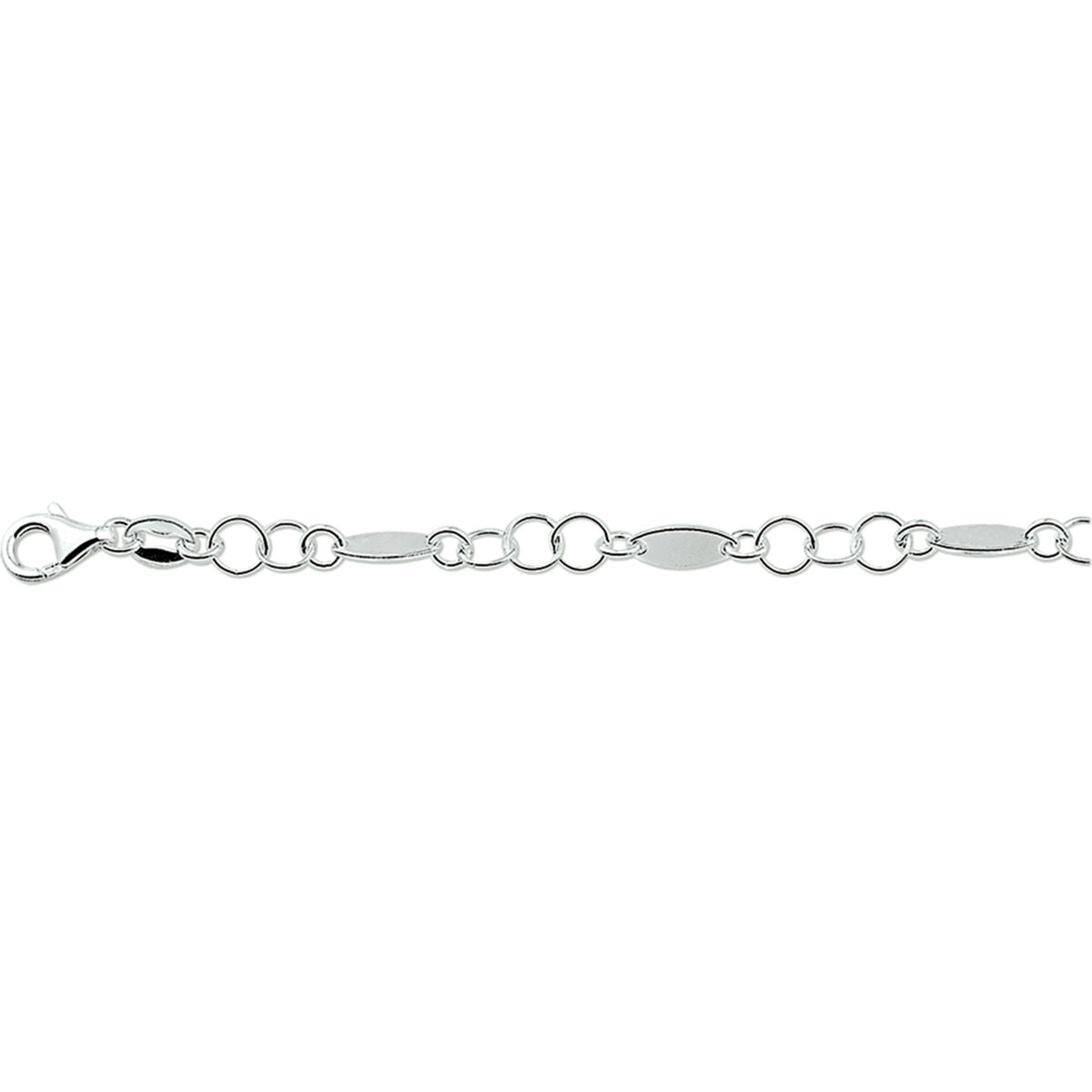 Armband 5,0 mm 19 cm zilver gerhodineerd
