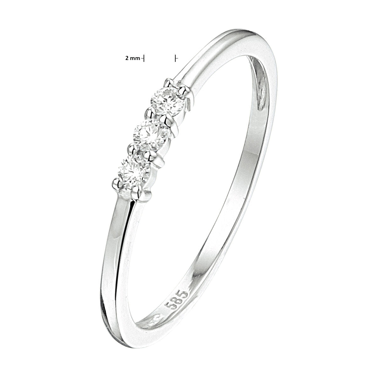 Ring diamant 0.09ct h si 14K witgoud