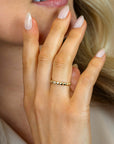 ZINZI Gold 14 krt gouden ring (3mm breed) gladde rondjes, middelste bezet met witte zirkonia's ZGR540 - PansiteNederland.nl