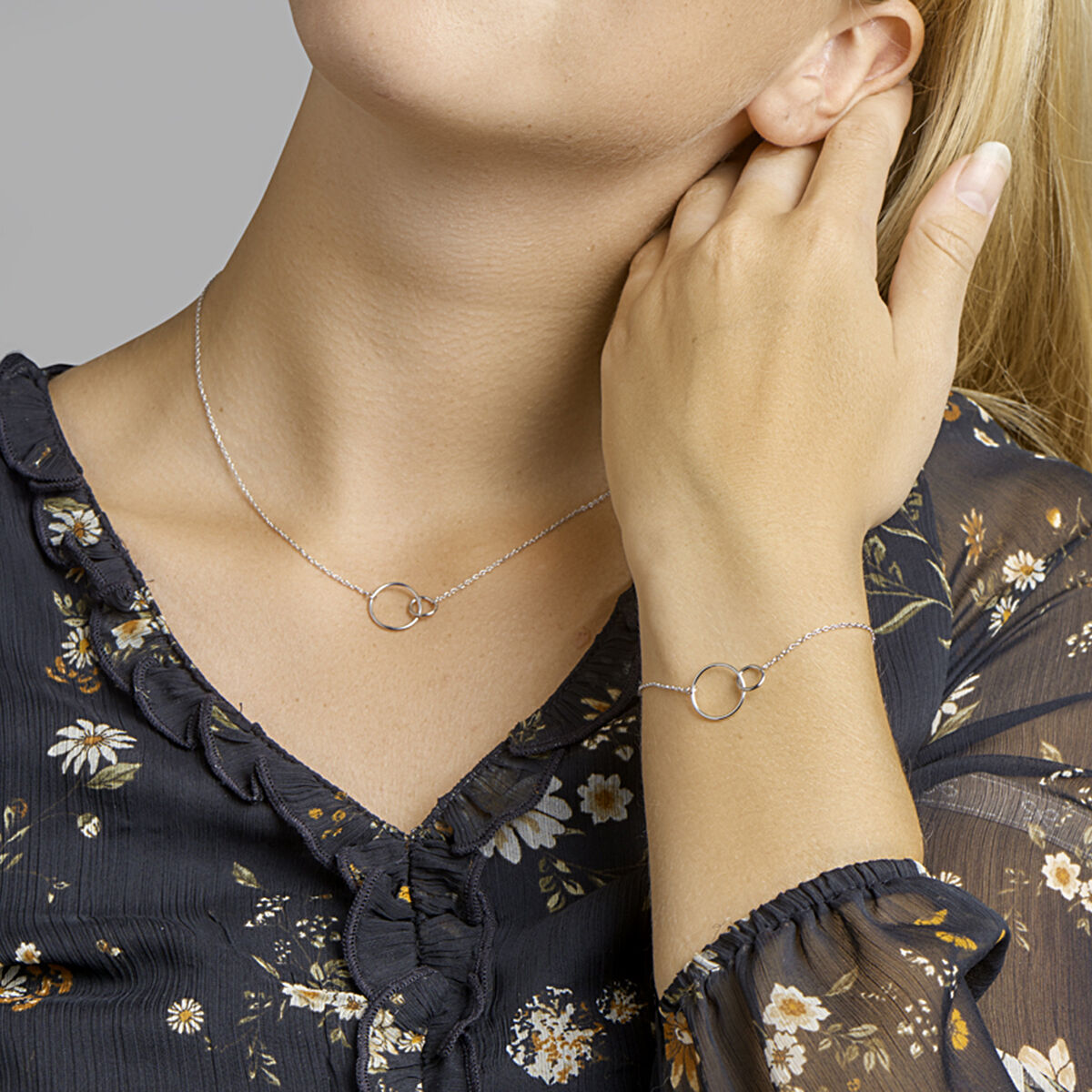 Zilver Gerhodineerd Armband Rondjes 16 + 2,5 Cm 1337204 - PansiteNederland.nl