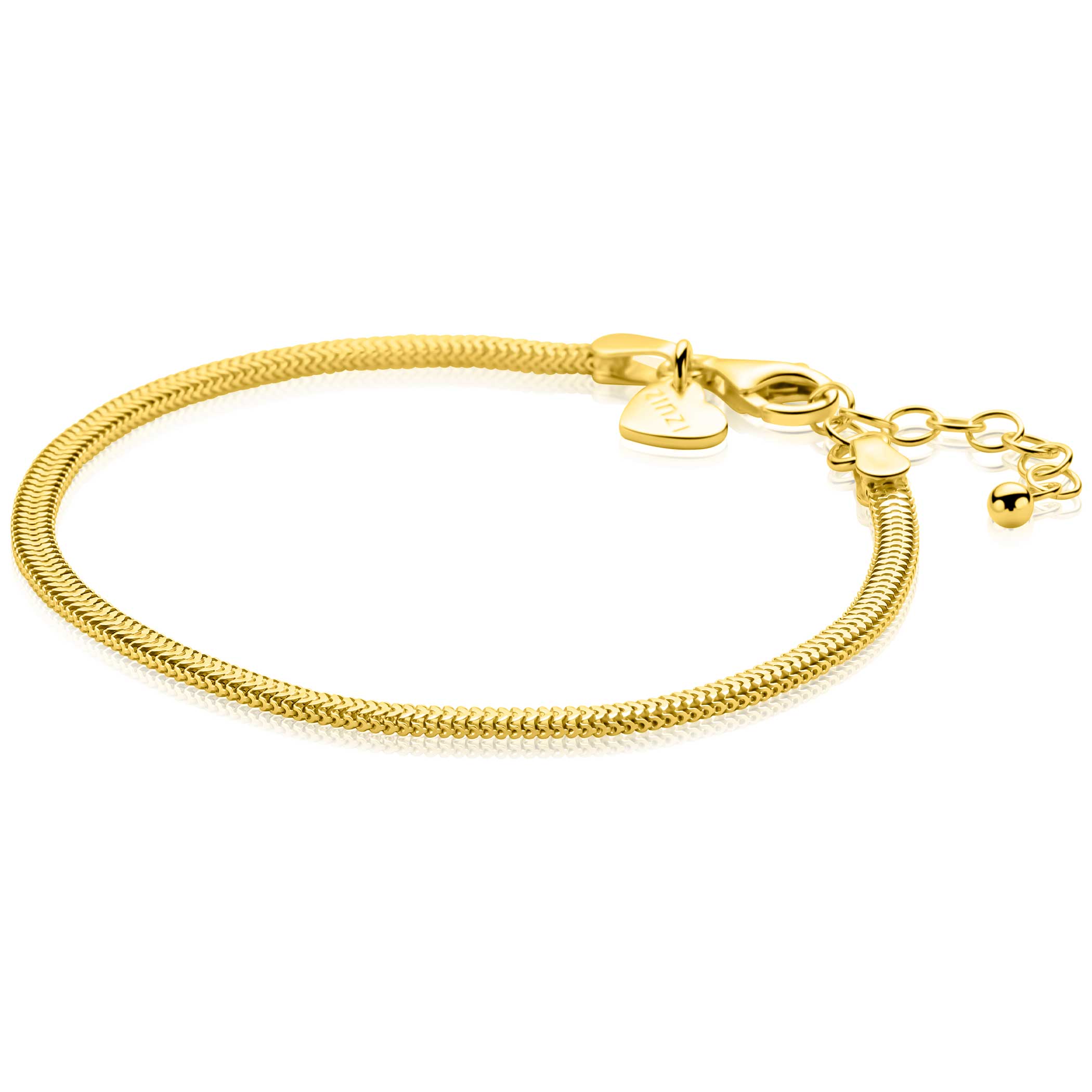 ZINZI Verguld Zilveren Armband 18-21cm - ZIA2847G