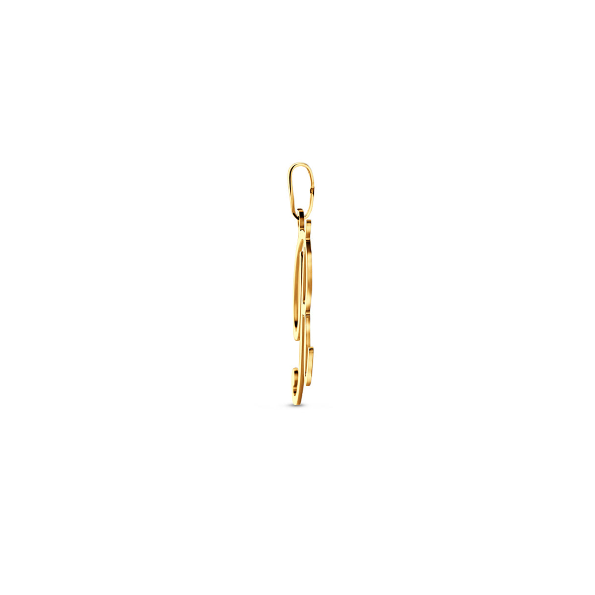 Hanger sierletter R 20,5 mm 14K geelgoud #Letter_R
