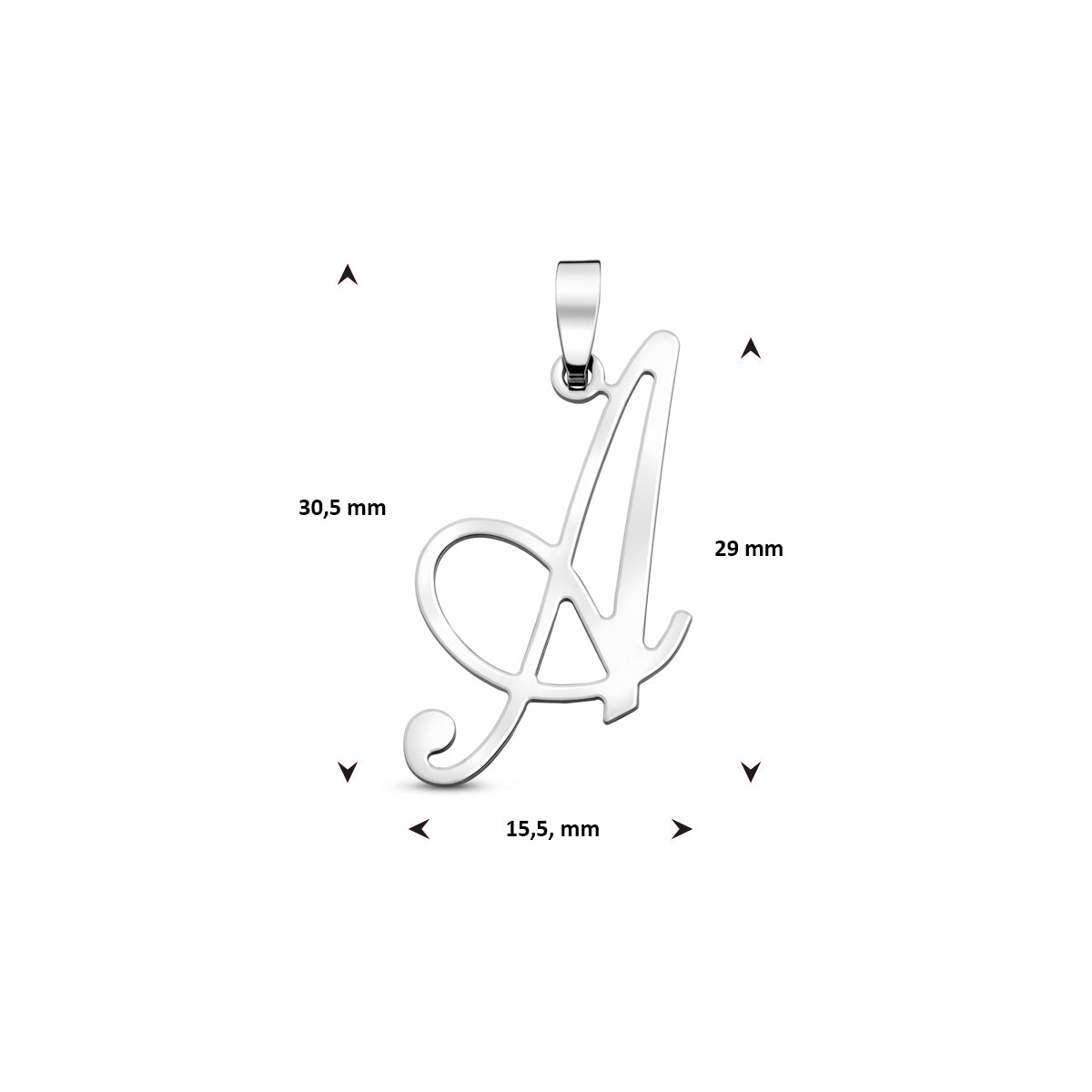 Hanger sierletter A 29 mm zilver #Letter_A