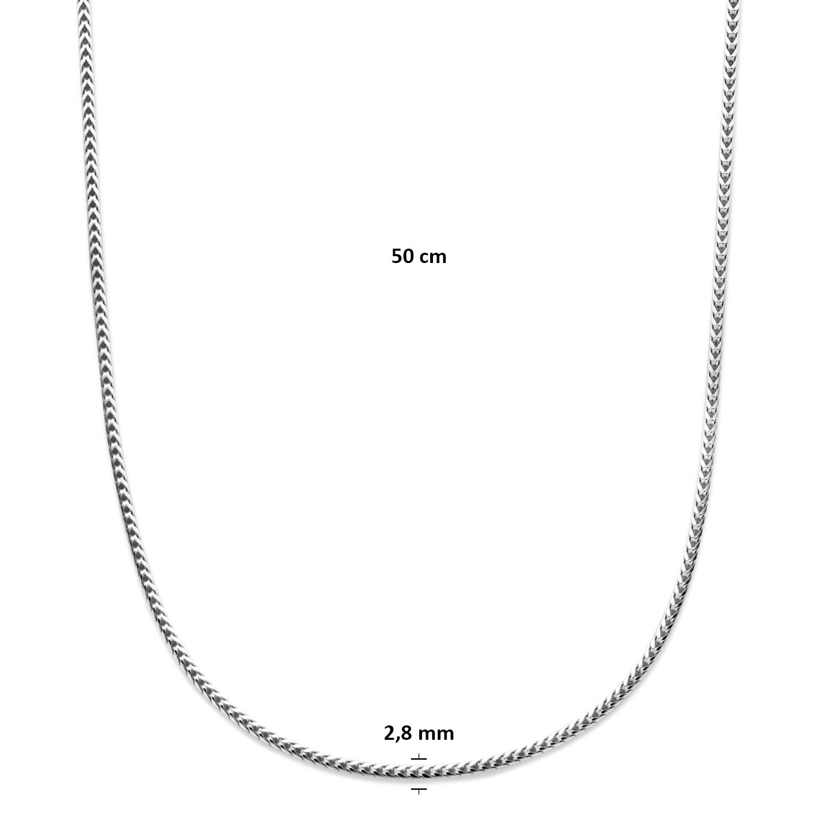Fantasy Collection Vossestaart 2,8 mm zilver gerhodineerd
