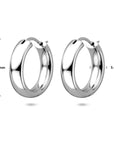 Zilveren gerhodineerde oorringen 20 mm - 1341978