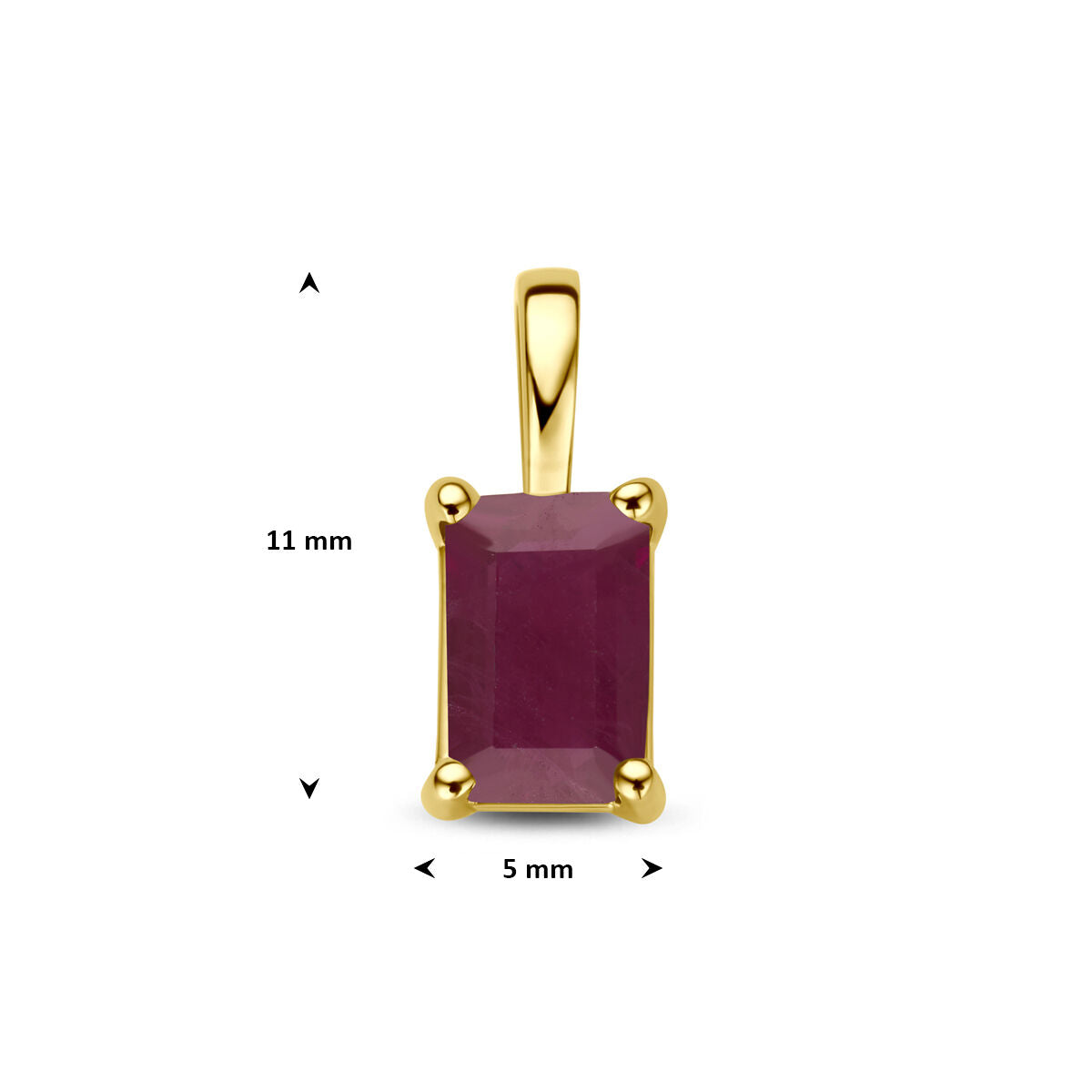 Hanger robijn 14K geelgoud 11 mm