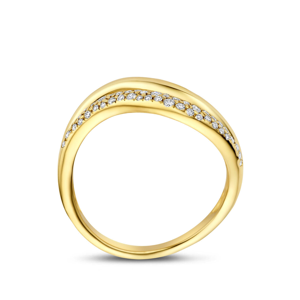 Ring diamant 0.32ct h si 14K geelgoud
