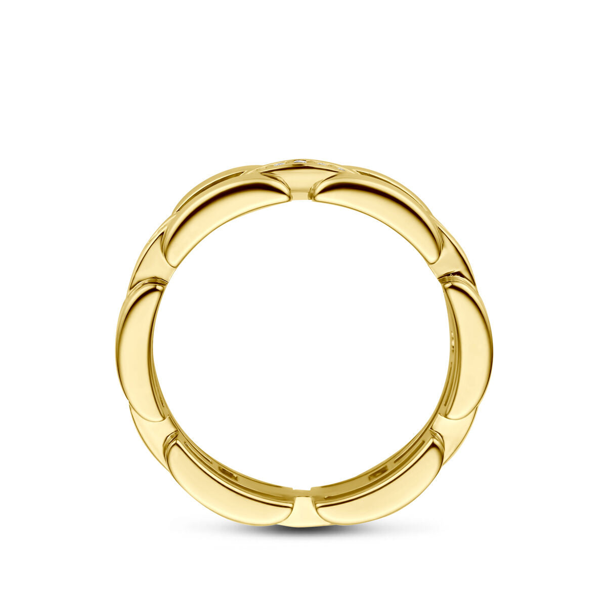 Ring schakel diamant 0.09ct h si 14K geelgoud