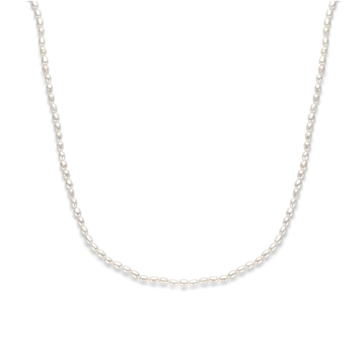Collier parels 41 + 4 cm zilver gerhodineerd