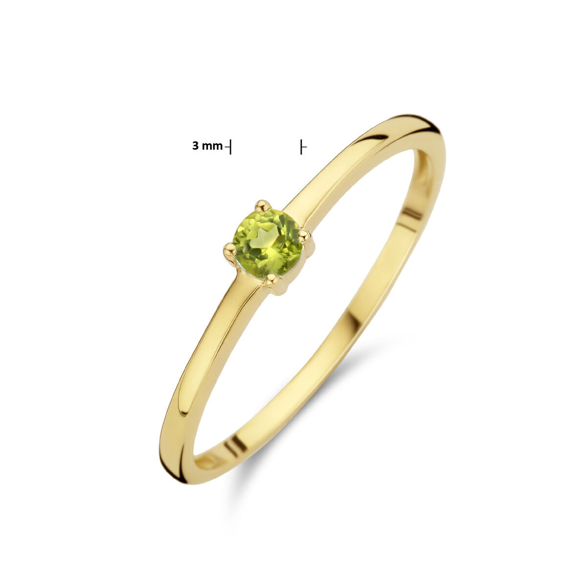 Ring met geboortesteen peridot augustus 14K geelgoud