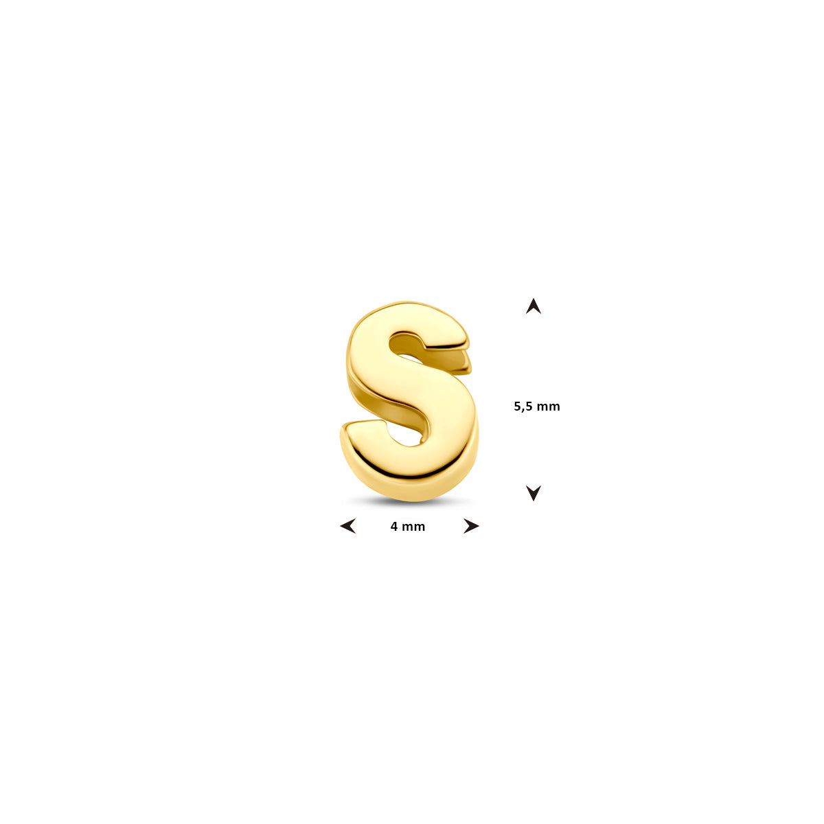 Hanger letter S 5,5 mm 9K geelgoud #Letter_S