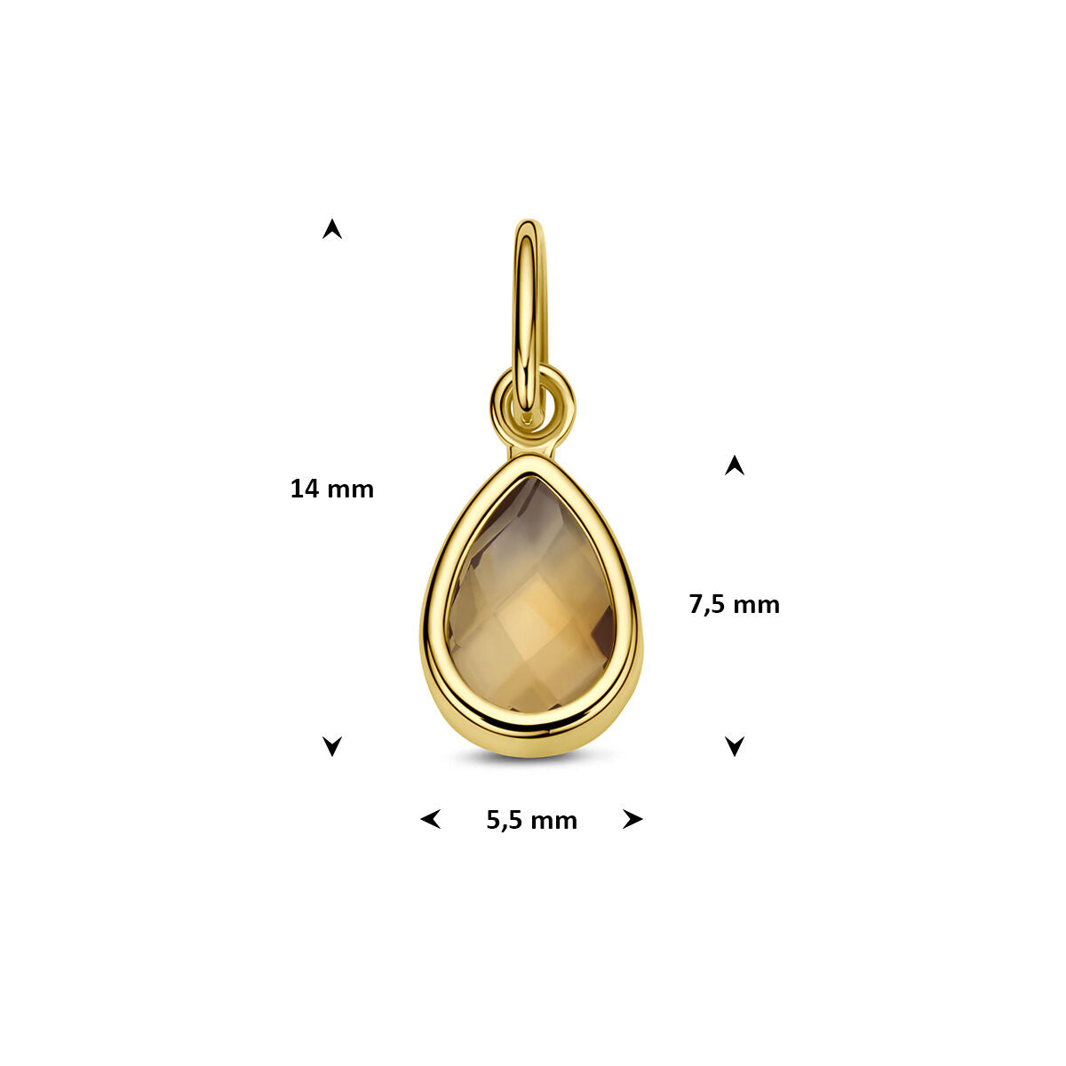 Hanger citrien 14K geelgoud 7,5 mm