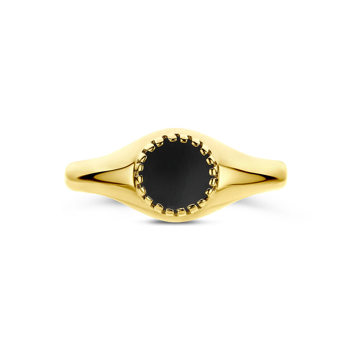 Ring onyx 9K geelgoud briljant