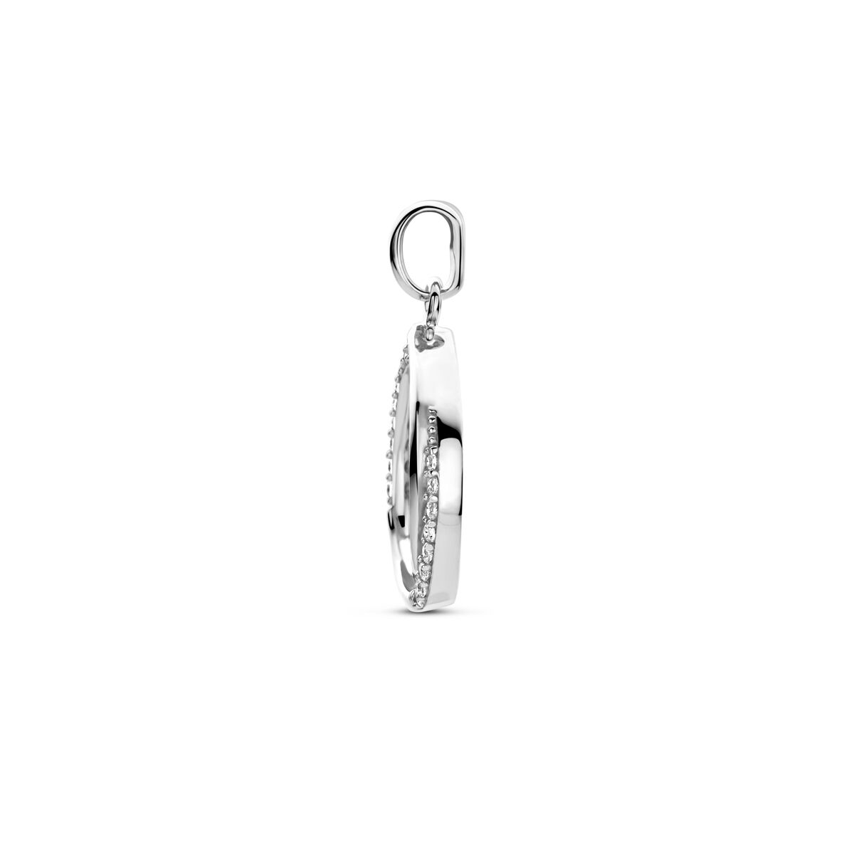 Zilveren gerhodineerde hanger zirkonia 18 mm - 1341230 - PansiteNederland.nl
