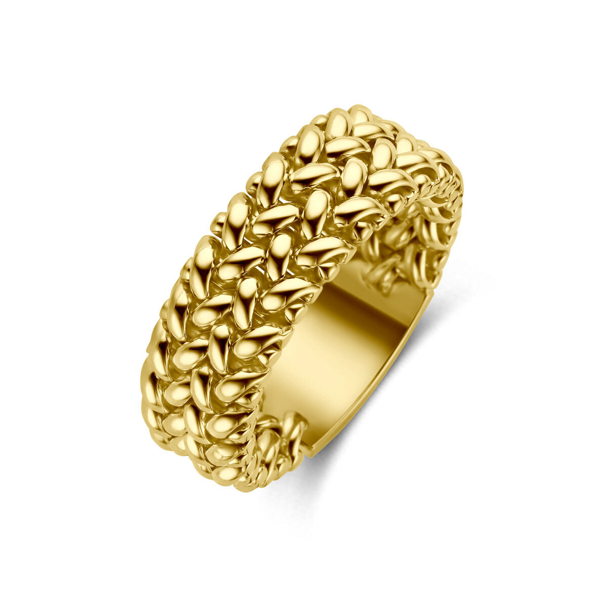 Ring schakel 14K geelgoud 8 mm