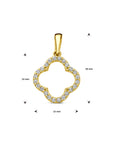 14K geelgoud hanger bloem 4030278