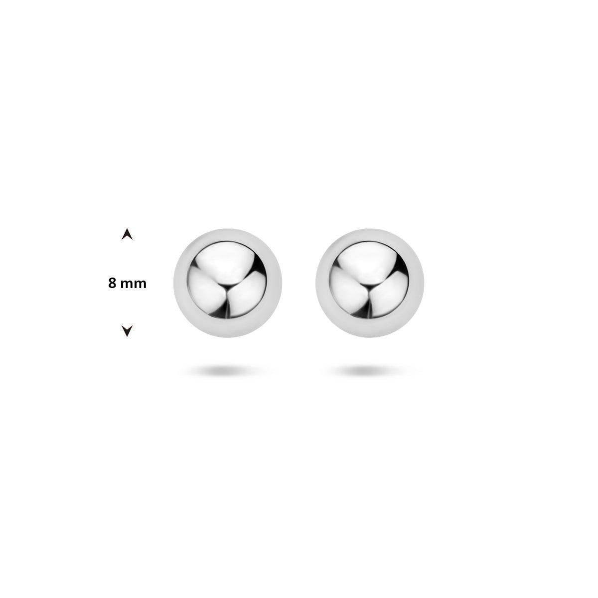 Oorbellen bolletje zilver 8 mm #Diameter (mm)_8