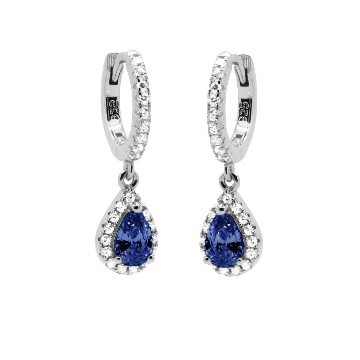 Karma Hinged Hoops Zirconia CHLOE SAPHIRE BLUE A102S_SB oorbellen