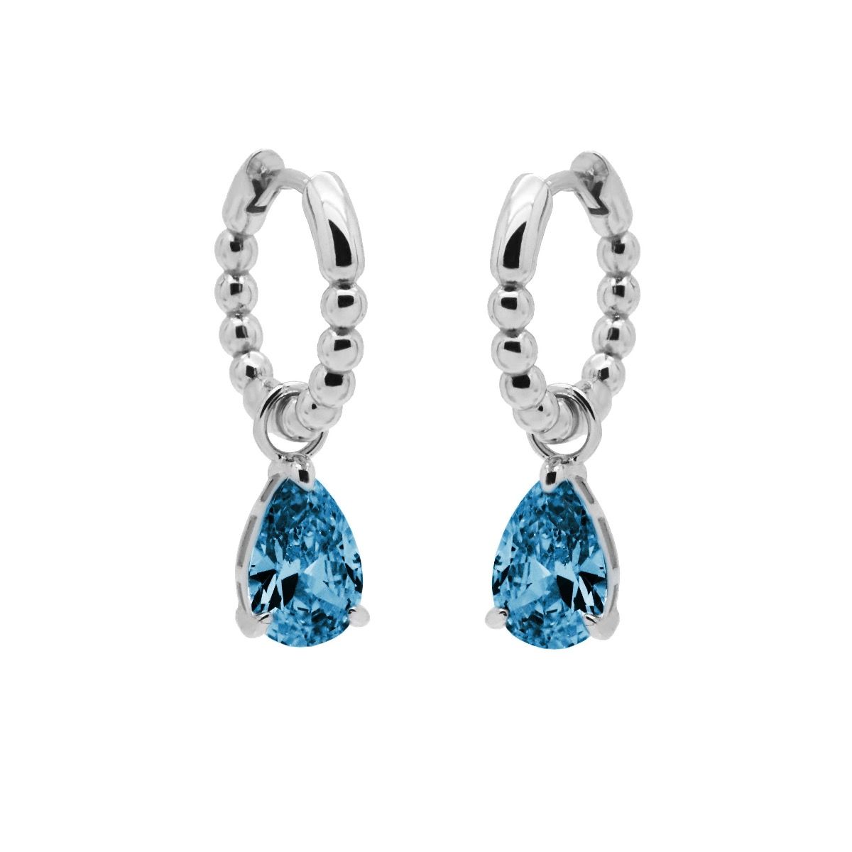 Karma Hinged Hoops Zirconia ANNA BLUE A106S_LB oorbellen