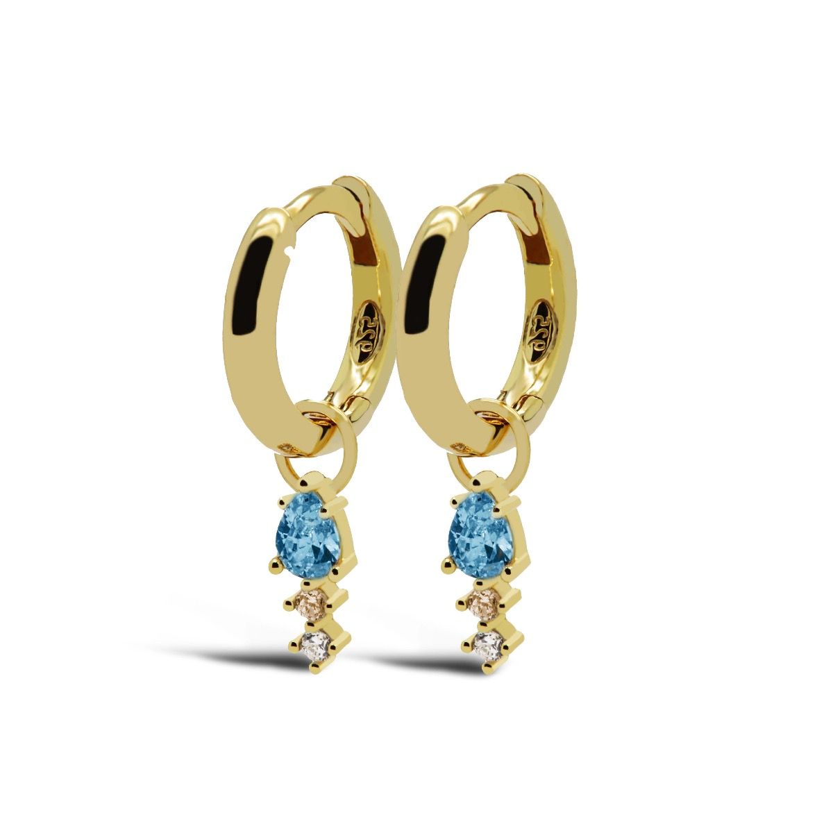 Karma Hinged Hoops Duo Sieraad Goud oorbellen