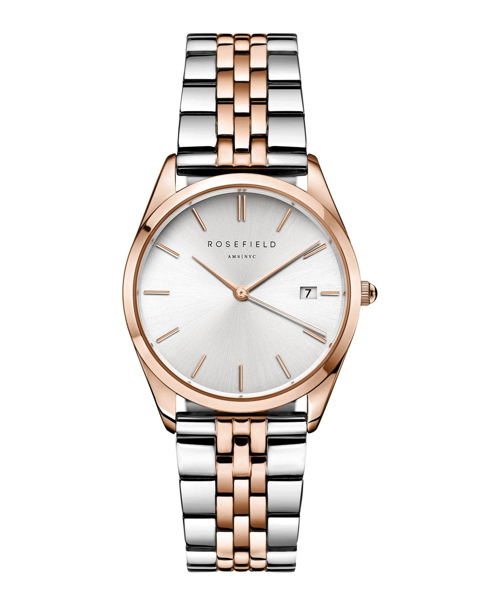 Rosefield horloge ACSRD-A06 The Ace Silver Sunray Silver Rosegold Duo - PansiteNederland.nl