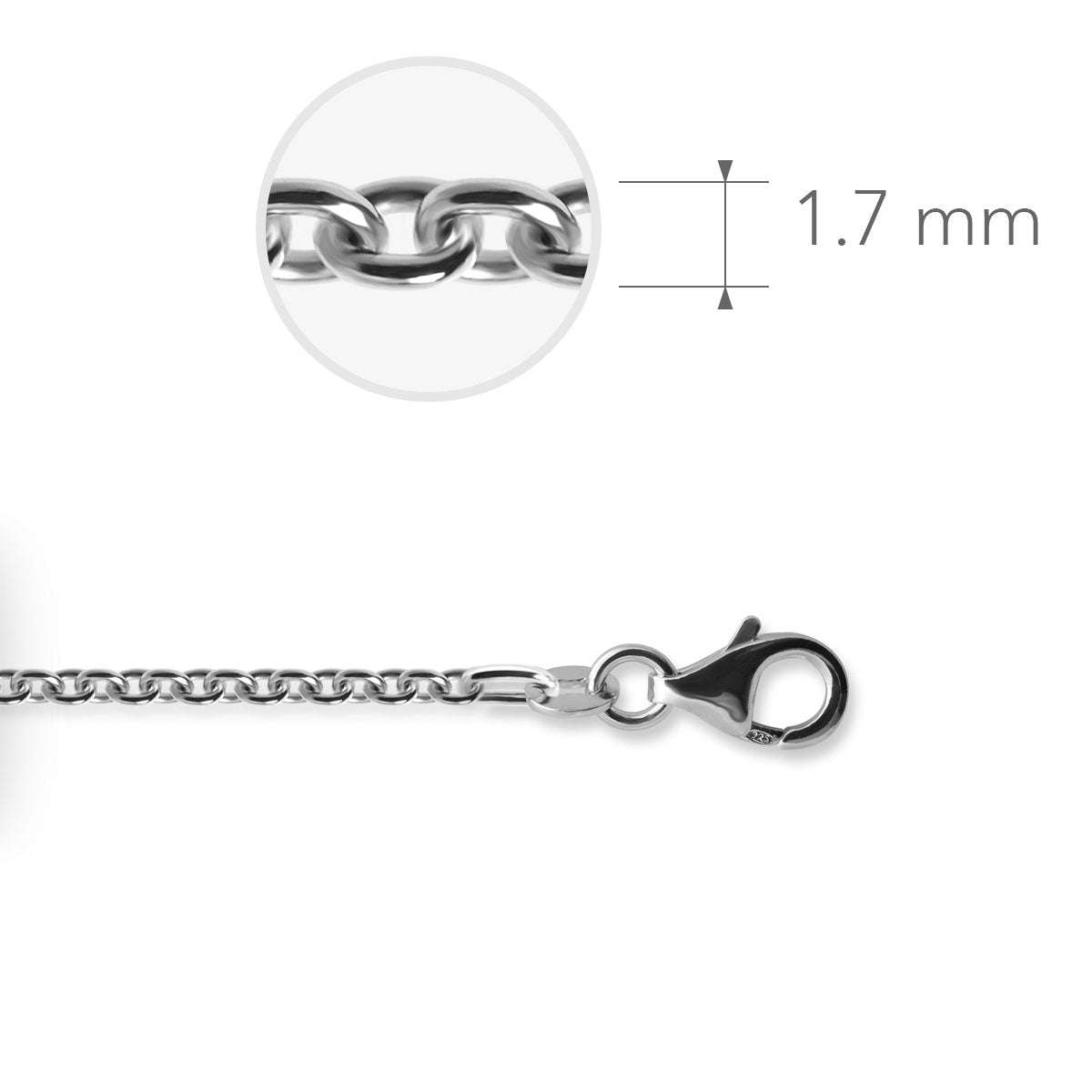 Gisser Ketting Zilver Gerhodineerd – ANK45