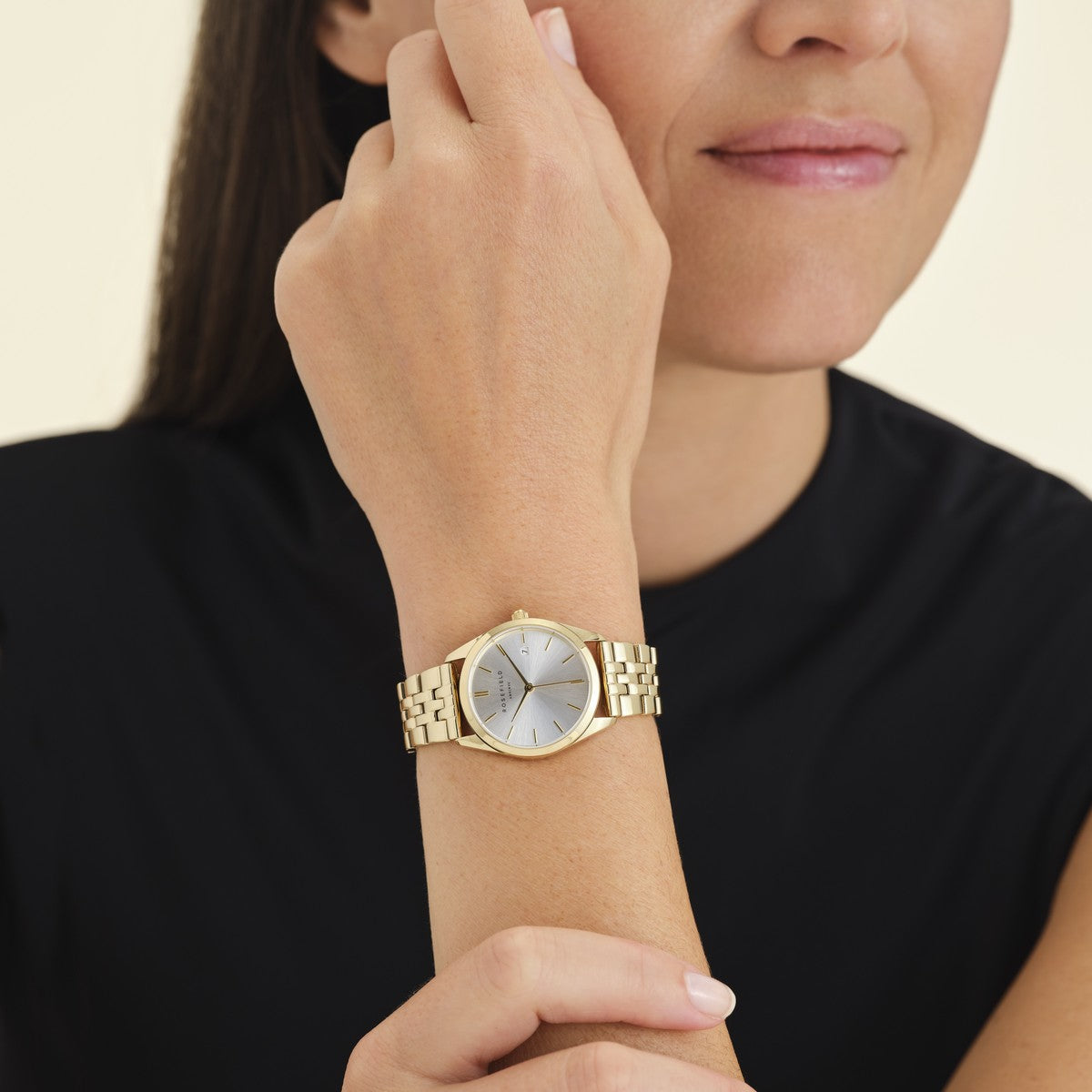 Rosefield horloge ASGSG-A15 The Ace XS Silver Sunray Steel Gold - PansiteNederland.nl