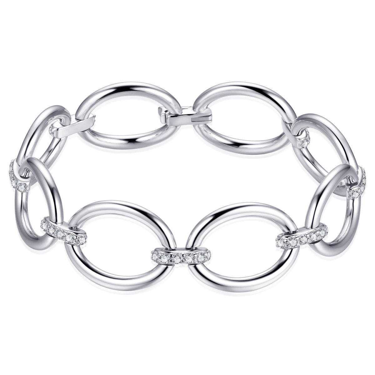 Gisser Armband Zilver Gerhodineerd Zirkonia Wit 18+3 cm – B1017
