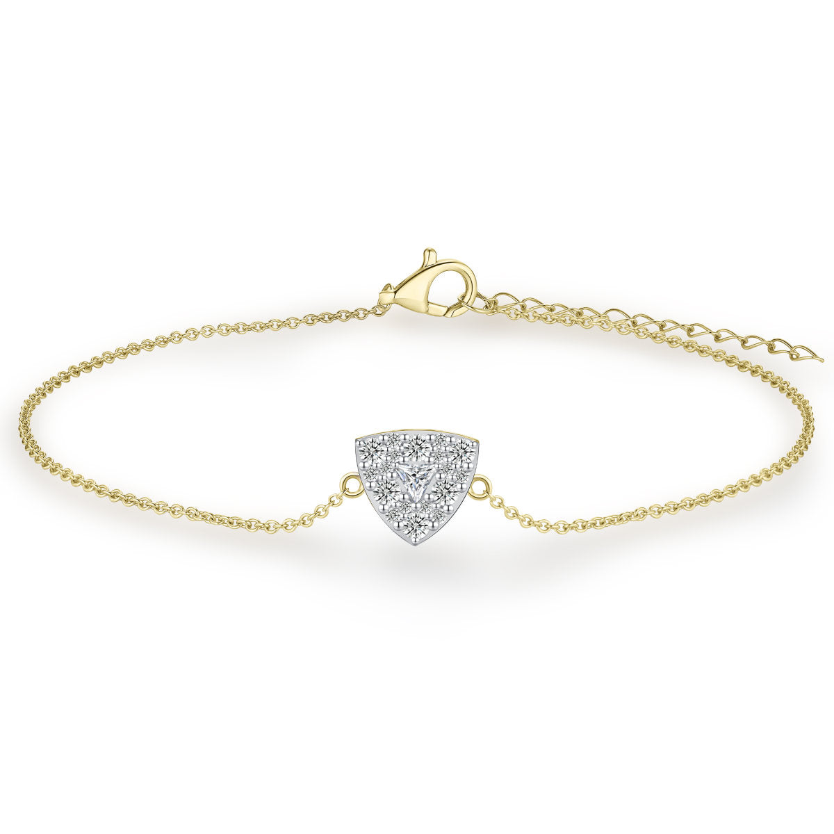 Gisser Armband Zilver Verguld Bicolor Zirkonia Wit 17+3 cm – B1028Y