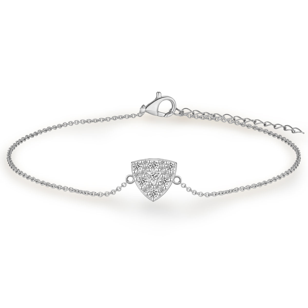 Gisser Armband Zilver Gerhodineerd Zirkonia Wit 17+3 cm – B1028