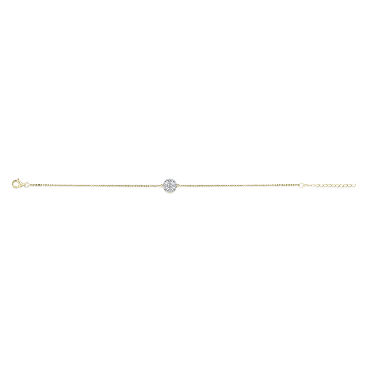 Gisser Armband Zilver Verguld Bicolor Zirkonia Wit 17+3 cm – B1029Y – foto 2