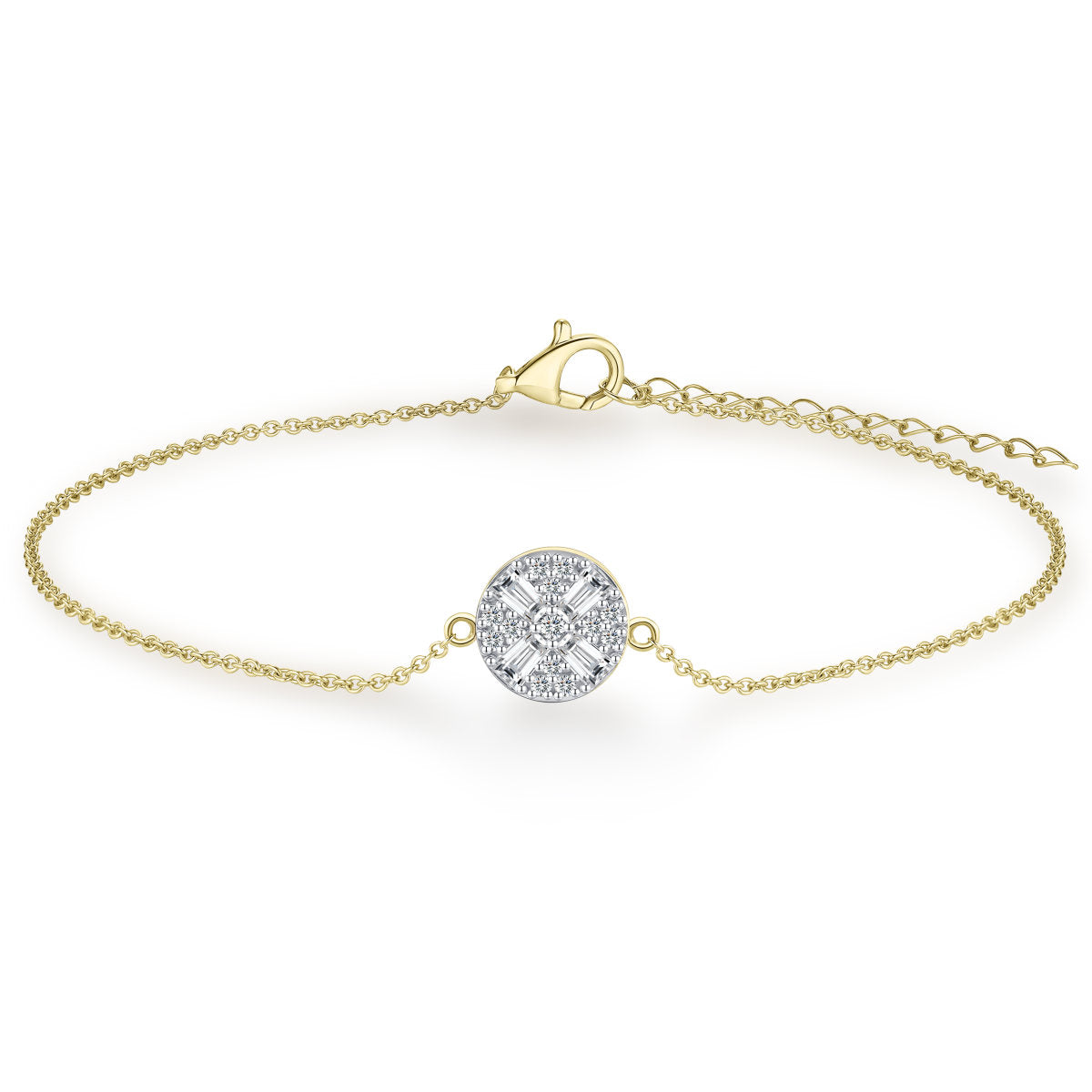 Gisser Armband Zilver Verguld Bicolor Zirkonia Wit 17+3 cm – B1029Y