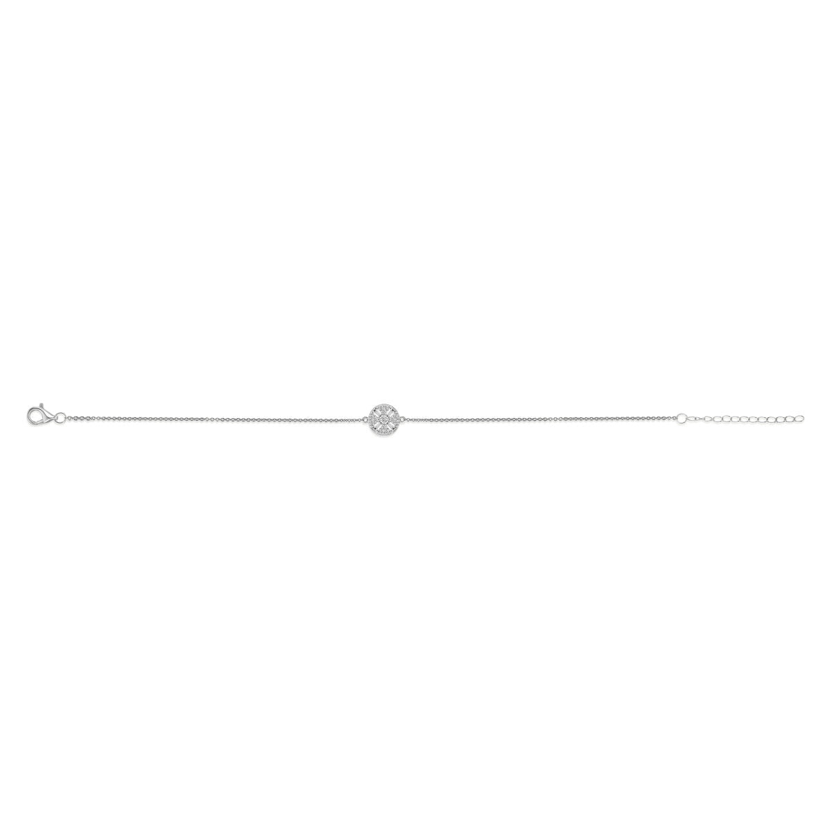 Gisser Armband Zilver Gerhodineerd Zirkonia Wit 17+3 cm – B1029 – foto 2