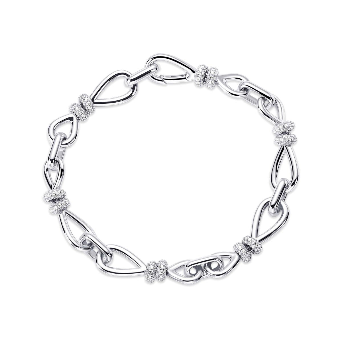 Gisser Armband Zilver Gerhodineerd Zirkonia Wit – B1035