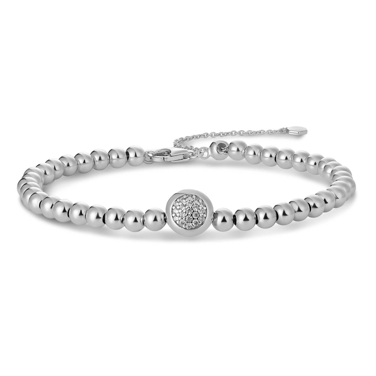 Gisser Armband Zilver Gerhodineerd Zirkonia Wit – B1046