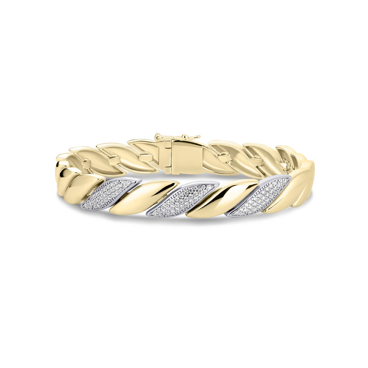 Gisser Armband Zilver Verguld Bicolor Zirkonia Wit – B1049Y