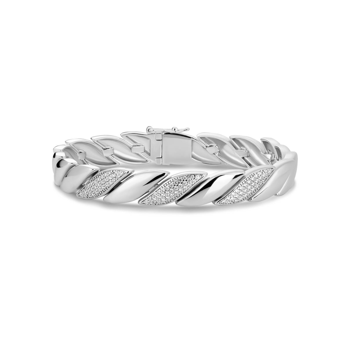 Gisser Armband Zilver Gerhodineerd Zirkonia Wit – B1049