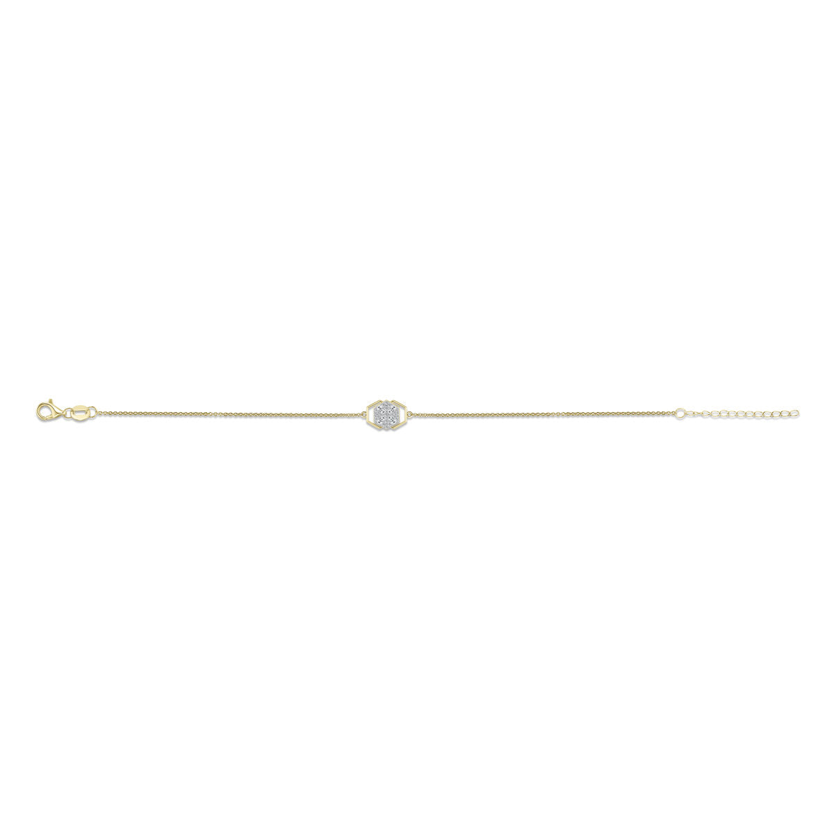 Gisser Armband Zilver Verguld Bicolor Zirkonia Wit 17+3 cm – B1050Y – foto 2