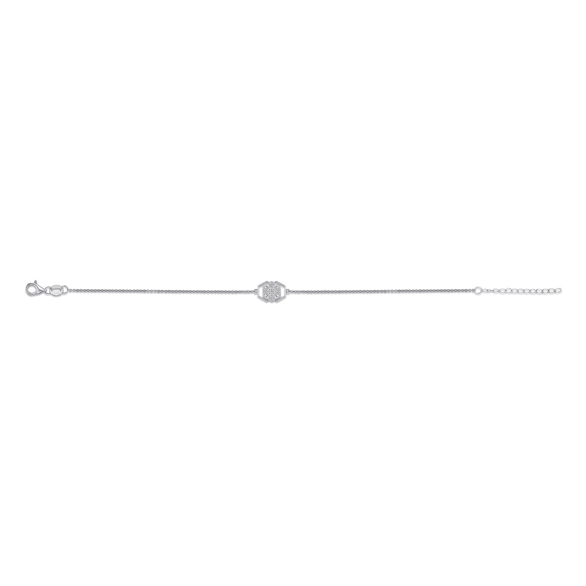 Gisser Armband Zilver Gerhodineerd Zirkonia Wit 17+3 cm – B1050 – foto 2