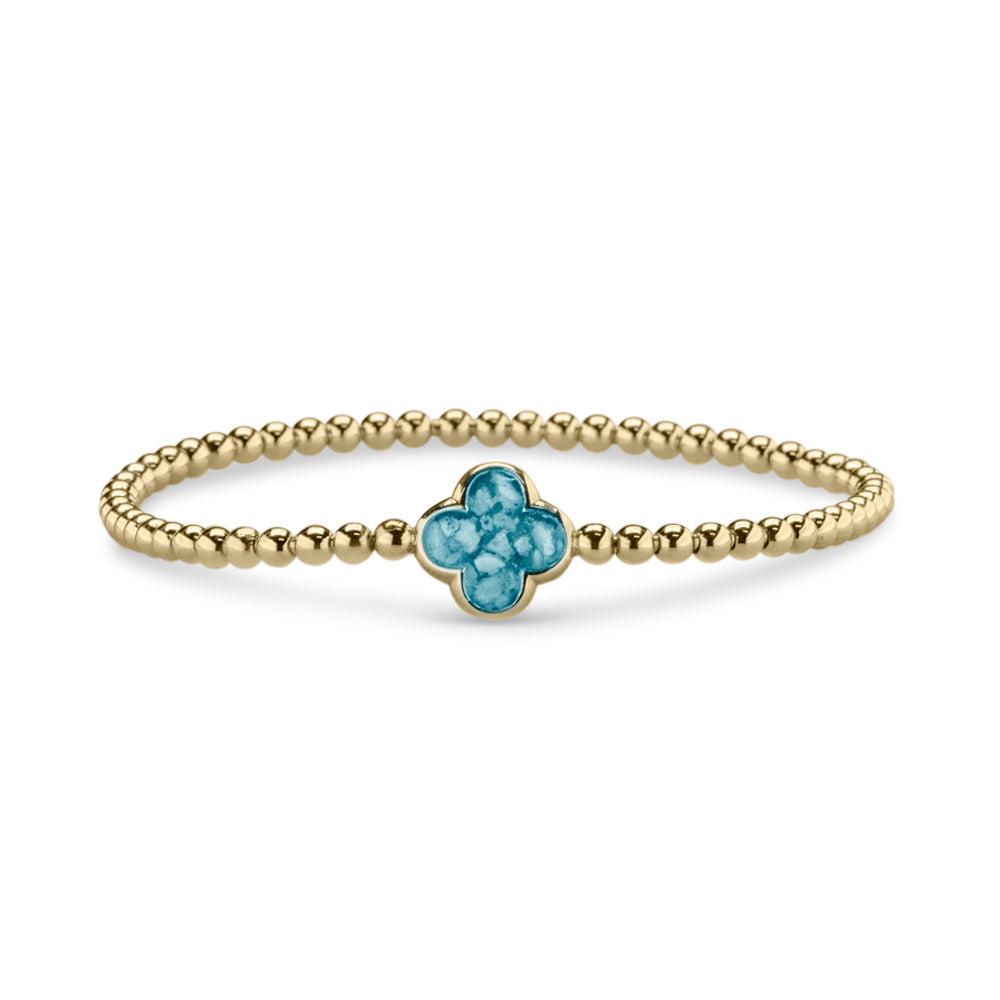 See You Gouden klaverarmband met as en steen – BL-015 – afbeelding 1