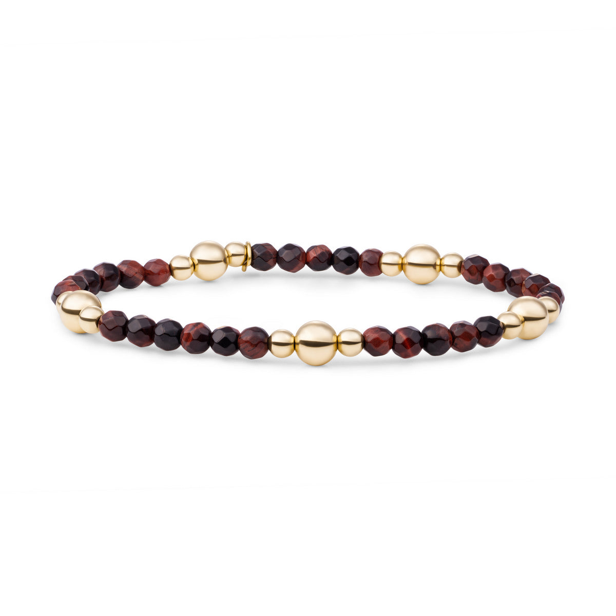 Sparkling Jewels Armband Bold Mix Rode Tijgeroog BLK01G-G15 Goudkleurig