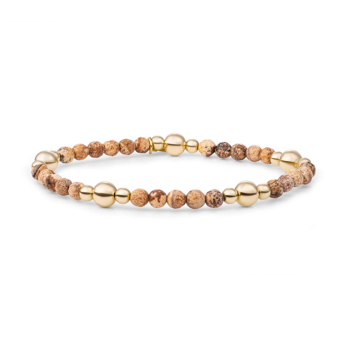 Sparkling Jewels Armband Bold Mix Landschapsjaspis BLK01G-G22 Goudkleurig