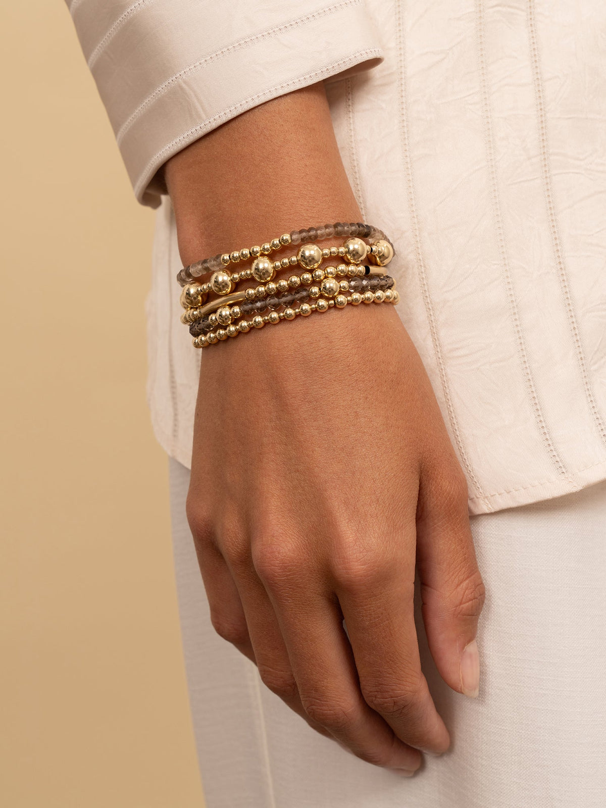 Sparkling Jewels Armband Rookkwarts BLK01G-G23 Goudkleurig