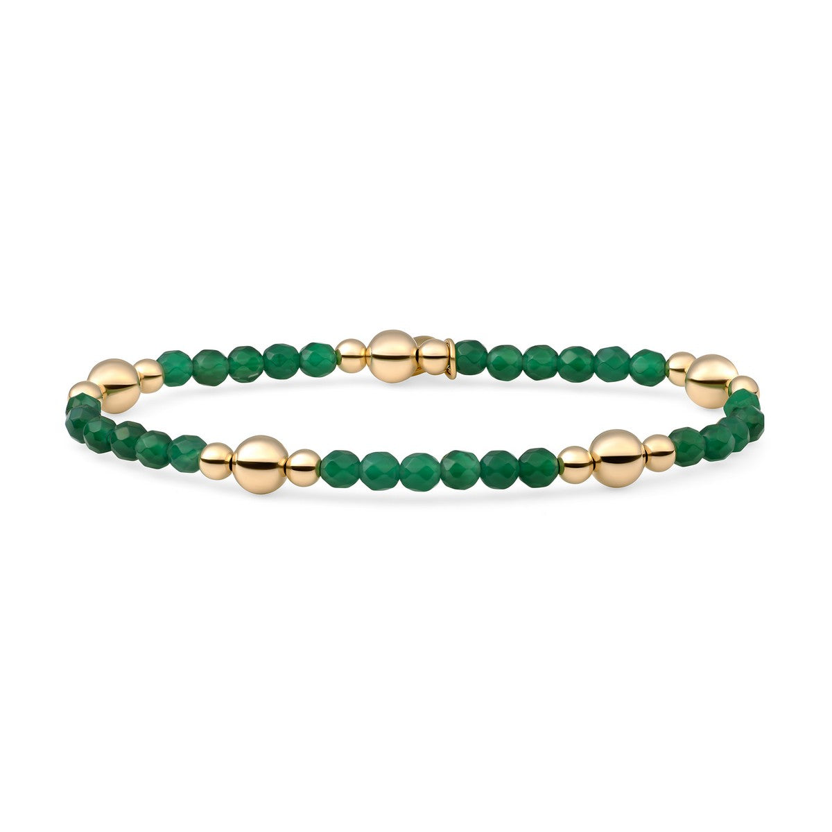 Sparkling Jewels - Armband: Green Onyx Bold Mix - Gold - BLK01G-G53, exclusief en kwalitatief hoogwaardig. Ontdek nu!