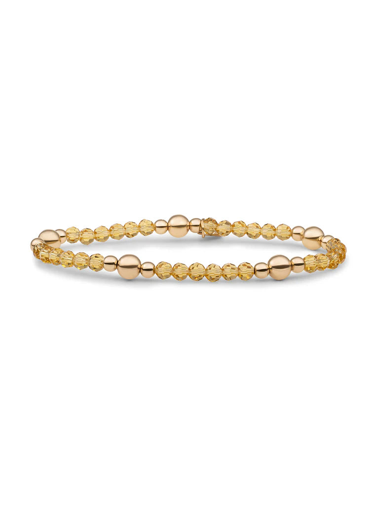 Sparkling Jewels armband Light Gold Citrine Quartz Bold Mix - Gold BLK01G-G65 - PansiteNederland.nl