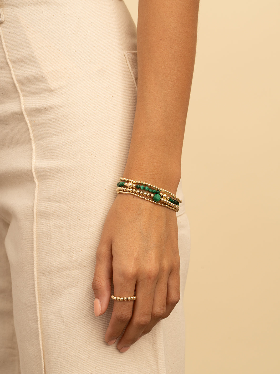 Sparkling Jewels Armband Bold Mix Malachiet BLK01G-G73 Goudkleurig