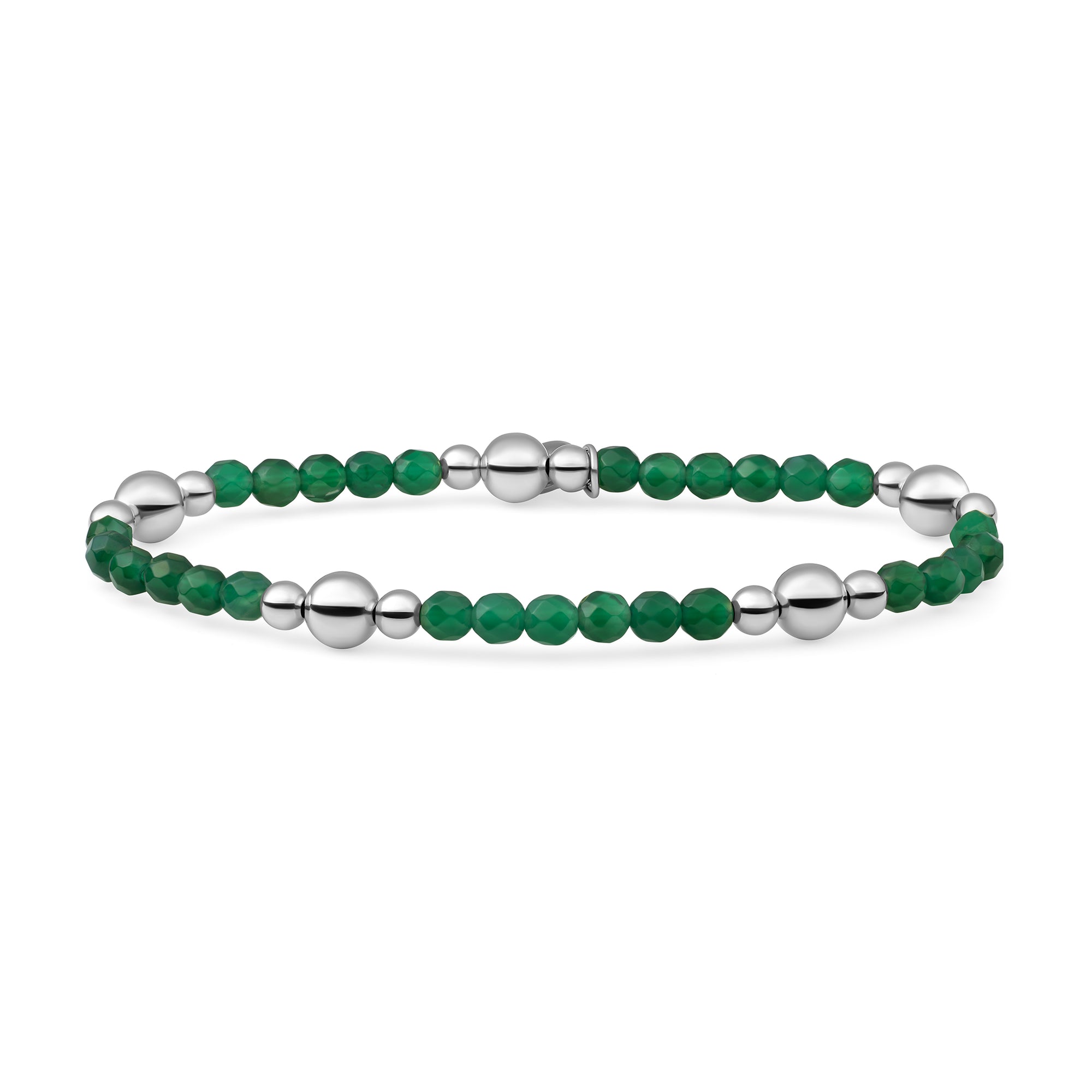 Sparkling Jewels - Armband: Green Onyx Bold Mix - Silver - BLK01S-G53, exclusief en kwalitatief hoogwaardig. Ontdek nu!